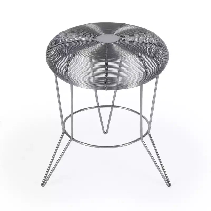 Table d'appoint ronde HomeRoots 18 en fil d'argent