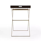 Table d'appoint rectangulaire HomeRoots 27 en bois massif doré et noyer