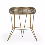 HomeRoots Table d'appoint ronde en fer doré antique 18