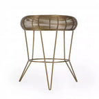 HomeRoots Table d'appoint ronde en fer doré antique 18