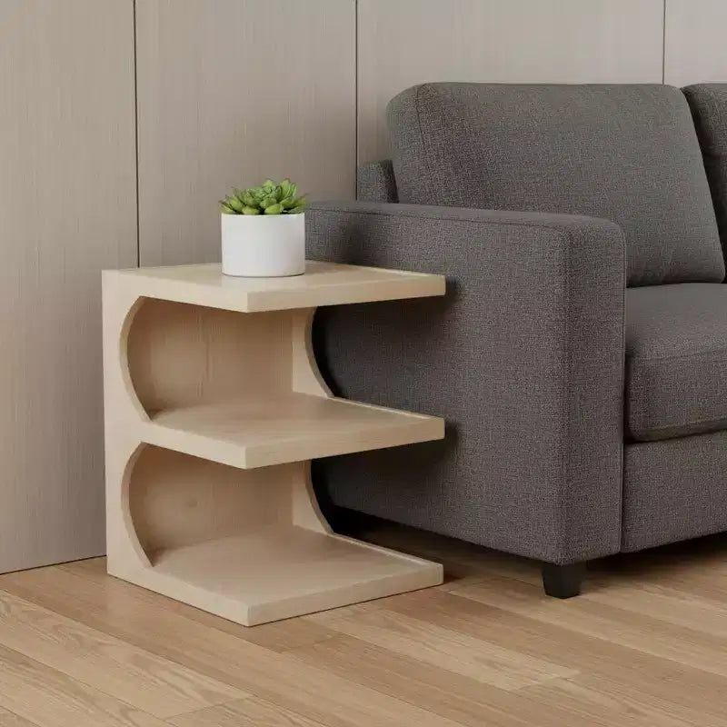 HomeRoots Table d'appoint carrée 22 po en bois massif noir et marron
