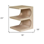HomeRoots Table d'appoint carrée 22 po en bois massif noir et marron