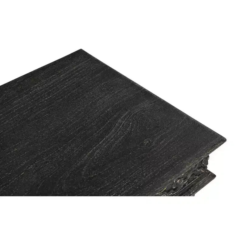 Table d'appoint HomeRoots 24 en bois massif noir vieilli