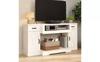 Meuble TV Heynemo pour téléviseurs jusqu'à 75'', console multimédia de style campagnard avec étagères réglables, meuble TV pour salon