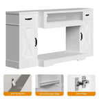 Meuble TV Heynemo pour téléviseurs jusqu'à 75'', console multimédia de style campagnard avec étagères réglables, meuble TV pour salon