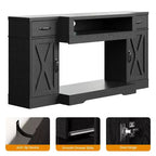 Meuble TV Heynemo pour téléviseurs jusqu'à 75'', console multimédia de style campagnard avec étagères réglables, meuble TV pour salon