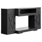 Meuble TV Heynemo pour téléviseurs jusqu'à 75'', console multimédia de style campagnard avec étagères réglables, meuble TV pour salon