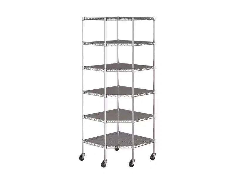 Étagère d'angle en acier Seville Classics UltraDurable à 6 niveaux certifiée NSF, 71,12 cm P x 71,12 cm L x 182,88 cm H