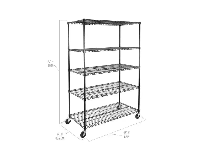 Étagère métallique en fil d'acier UltraDurable à 5 niveaux 48 x 24 de Seville Classics