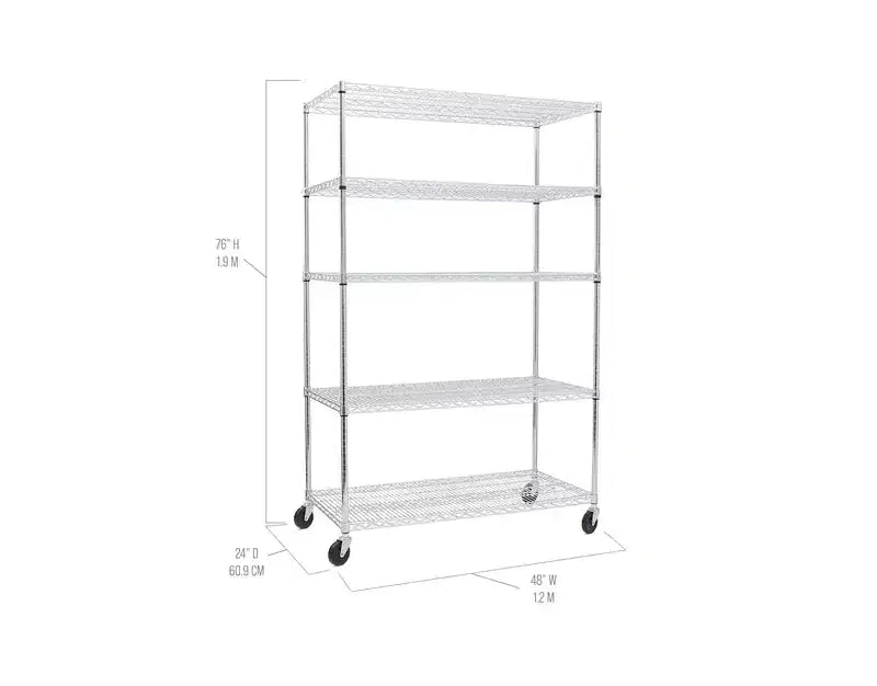 Étagère métallique en fil d'acier UltraDurable à 5 niveaux 48 x 24 de Seville Classics
