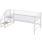 Lit mezzanine mi-hauteur Whisen 88,80''L 41,40''l 39,00''H avec escalier de rangement