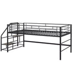 Lit mezzanine mi-hauteur Whisen 88,80''L 41,40''l 39,00''H avec escalier de rangement