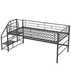 Lit mezzanine mi-hauteur Whisen 88,80''L 41,40''l 39,00''H avec escalier de rangement