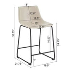 Tabourets de comptoir Christopher Knight Home Juliana modernes en similicuir et cadre en acier de 24 pouces (lot de 2)