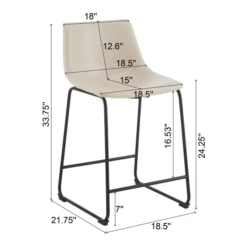 Tabourets de comptoir Christopher Knight Home Juliana modernes en similicuir et cadre en acier de 24 pouces (lot de 2)