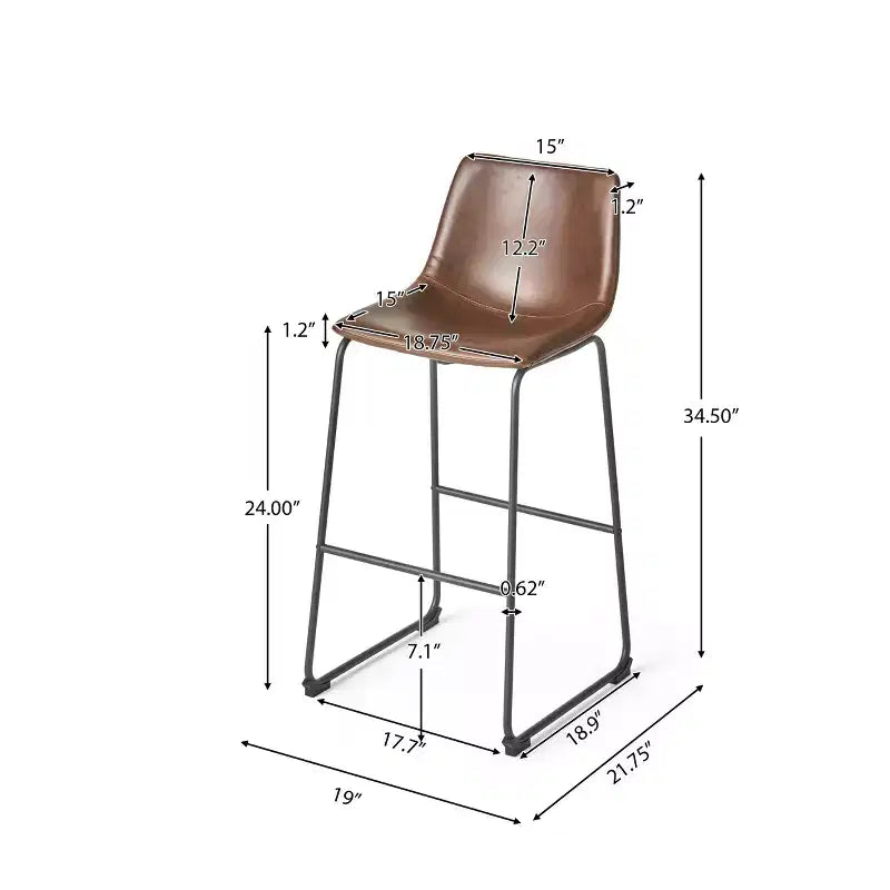 Tabourets de comptoir Christopher Knight Home Juliana modernes en similicuir et cadre en acier de 24 pouces (lot de 2)