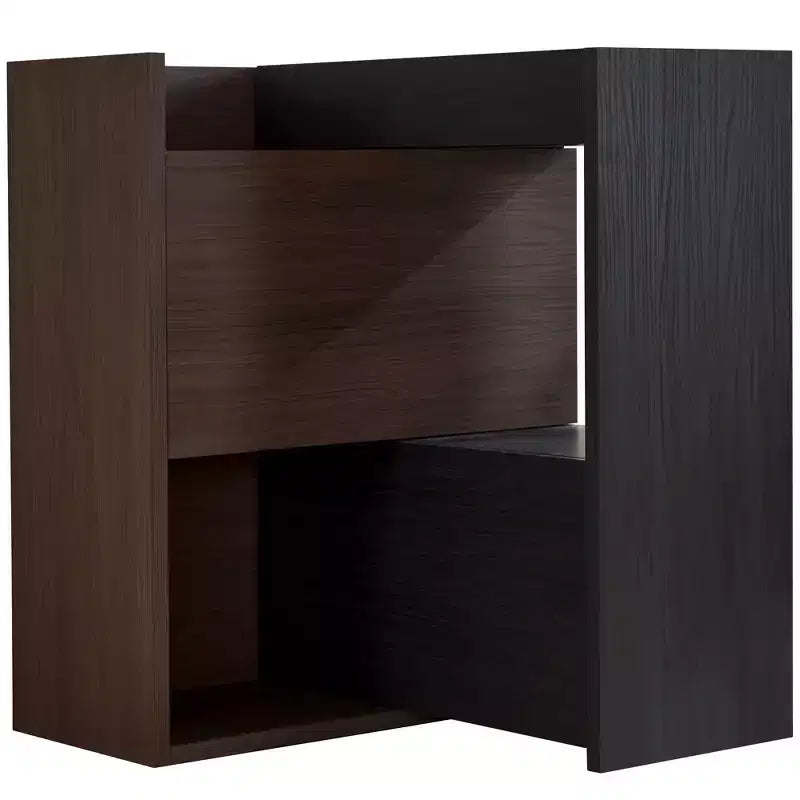 Meuble à chaussures extensible et rotatif de 82,5 cm à 149,3 cm avec tiroir, meuble de rangement d'angle à 90 degrés pour entrée et salon, noir + noyer - ModernLuxe