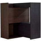 Meuble à chaussures extensible et rotatif de 82,5 cm à 149,3 cm avec tiroir, meuble de rangement d'angle à 90 degrés pour entrée et salon, noir + noyer - ModernLuxe