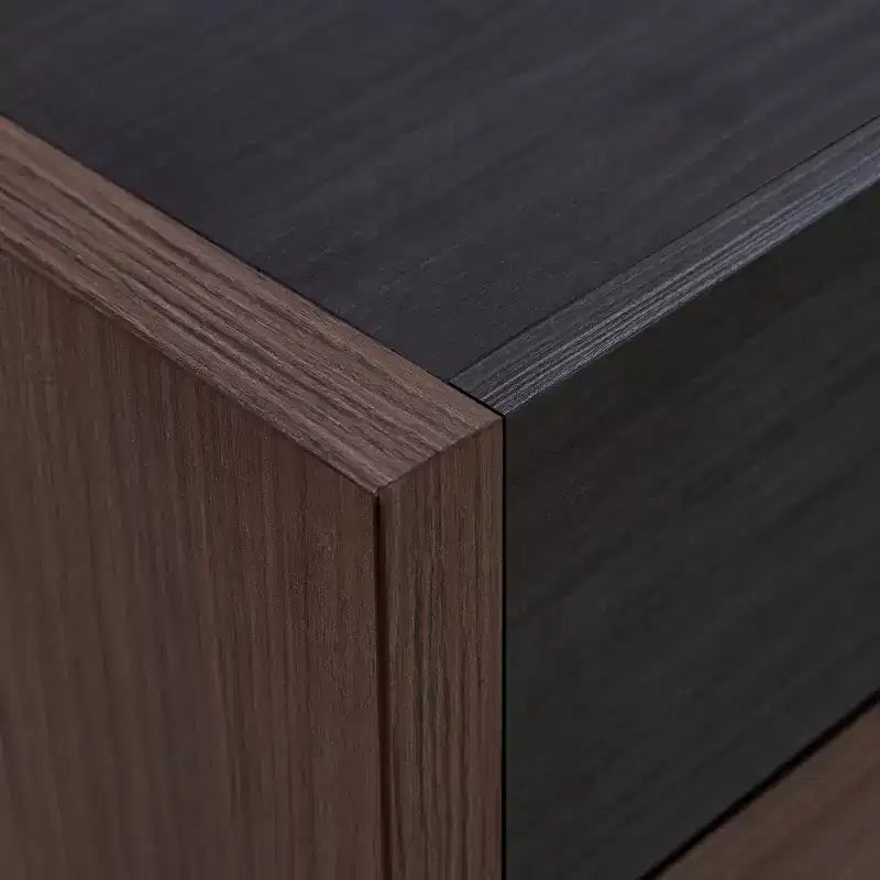 Meuble à chaussures extensible et rotatif de 82,5 cm à 149,3 cm avec tiroir, meuble de rangement d'angle à 90 degrés pour entrée et salon, noir + noyer - ModernLuxe