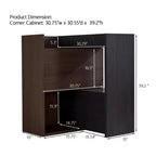 Meuble à chaussures extensible et rotatif de 82,5 cm à 149,3 cm avec tiroir, meuble de rangement d'angle à 90 degrés pour entrée et salon, noir + noyer - ModernLuxe