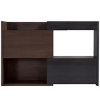 Meuble à chaussures extensible et rotatif de 82,5 cm à 149,3 cm avec tiroir, meuble de rangement d'angle à 90 degrés pour entrée et salon, noir + noyer - ModernLuxe