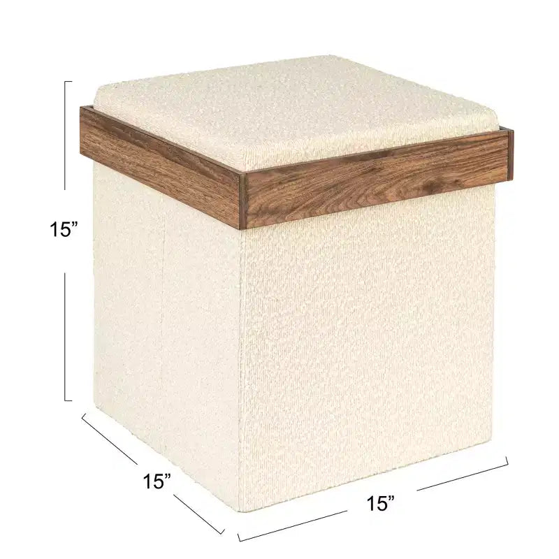 Pouffe Bouclé Polyvalent avec Rangement Caché Household Essentials