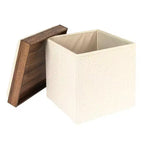 Pouffe Bouclé Polyvalent avec Rangement Caché Household Essentials
