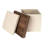 Pouffe Bouclé Polyvalent avec Rangement Caché Household Essentials