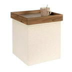 Pouffe Bouclé Polyvalent avec Rangement Caché Household Essentials