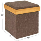 Pouffe Bouclé Polyvalent avec Rangement Caché Household Essentials