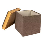 Pouffe Bouclé Polyvalent avec Rangement Caché Household Essentials