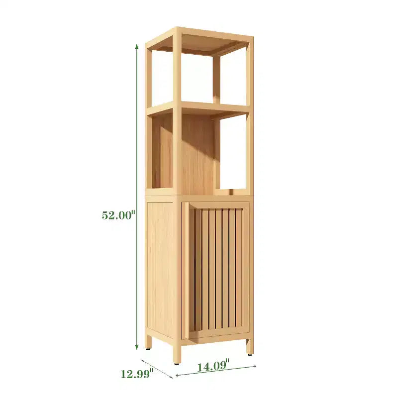 Meuble de rangement pour salle de bain, organiseur de rangement avec 2 étagères ouvertes, portes, grande capacité, armoire de sol multifonctionnelle autoportante pour le bureau, la cuisine