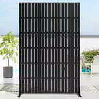 72 H35W Dovelina Black Metal Planter Box with Trellis Privacy Screen for Caf Patio,Garden & Balconies