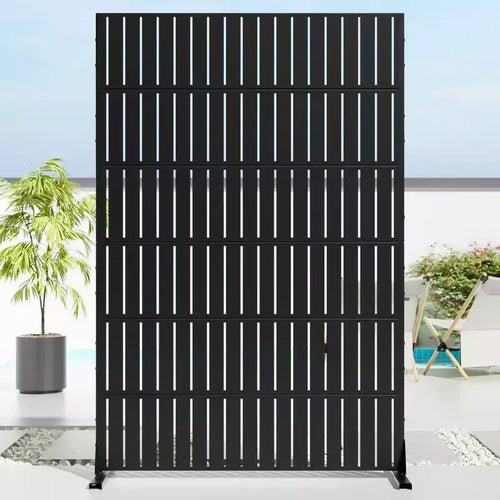 72 H35W Dovelina Black Metal Planter Box with Trellis Privacy Screen for Caf Patio,Garden & Balconies