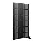 Jardinière rectangulaire en métal noir avec treillis et paravent 72 H35W Dovelina pour terrasse de café, jardin et balcons