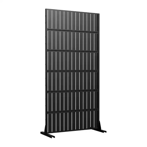 Jardinière rectangulaire en métal noir avec treillis et paravent 72 H35W Dovelina pour terrasse de café, jardin et balcons