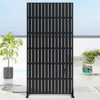 Jardinière rectangulaire en métal noir avec treillis et paravent 72 H35W Dovelina pour terrasse de café, jardin et balcons