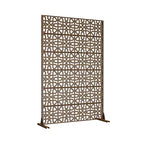 Jardinière en métal marron Dovelina 72 H47W avec treillis pour écran d'intimité pour terrasse de café, jardin et balcons