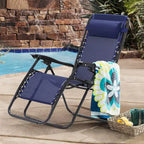 Lot de 2 chaises longues de gravité zéro EROMMY, chaises de patio inclinables pliantes avec porte-gobelet et appuie-tête