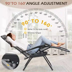 Lot de 2 chaises longues de gravité zéro EROMMY, chaises de patio inclinables pliantes avec porte-gobelet et appuie-tête