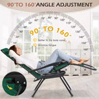 Lot de 2 chaises longues de gravité zéro EROMMY, chaises de patio inclinables pliantes avec porte-gobelet et appuie-tête