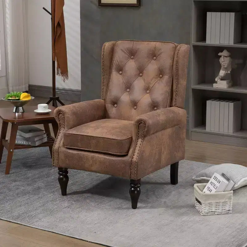 Fauteuil en bois, Chaise d'appoint moderne Chaise longue avec pieds en bois robustes pour salon chambre à coucher