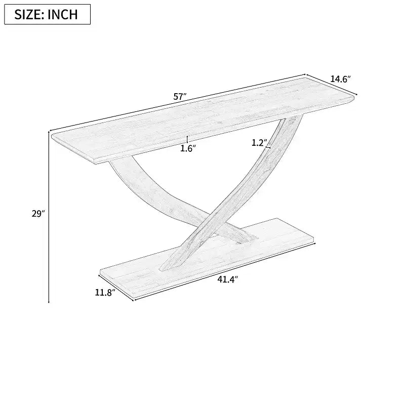 Christopher Knight Home Browni Console à pieds croisés en bois d'acacia rustique de 57 po