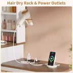 Coiffeuse avec lumières, coiffeuse de ferme avec multiprise, coiffeuse avec plateau en verre et 5 tiroirs, coiffeuse avec miroir pour chambre à coucher