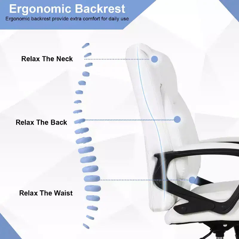 Chaise de bureau BestMassage Chaise d'ordinateur en cuir PU respirant