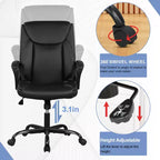 Chaise de bureau BestMassage Chaise d'ordinateur en cuir PU respirant