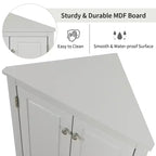 Whisen Triangle Meuble de Rangement Salle de Bain Meuble d'Angle avec Étagères Réglables