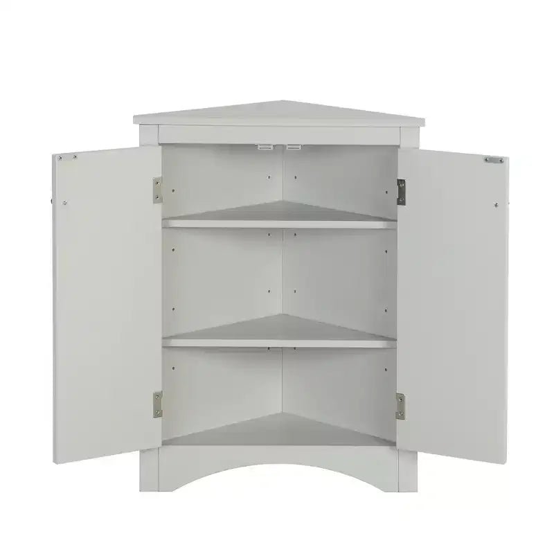 Whisen Triangle Meuble de Rangement Salle de Bain Meuble d'Angle avec Étagères Réglables