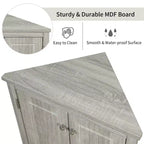 Whisen Triangle Meuble de Rangement Salle de Bain Meuble d'Angle avec Étagères Réglables