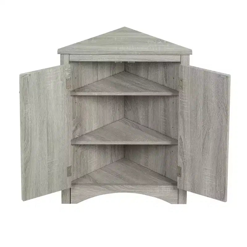 Whisen Triangle Meuble de Rangement Salle de Bain Meuble d'Angle avec Étagères Réglables